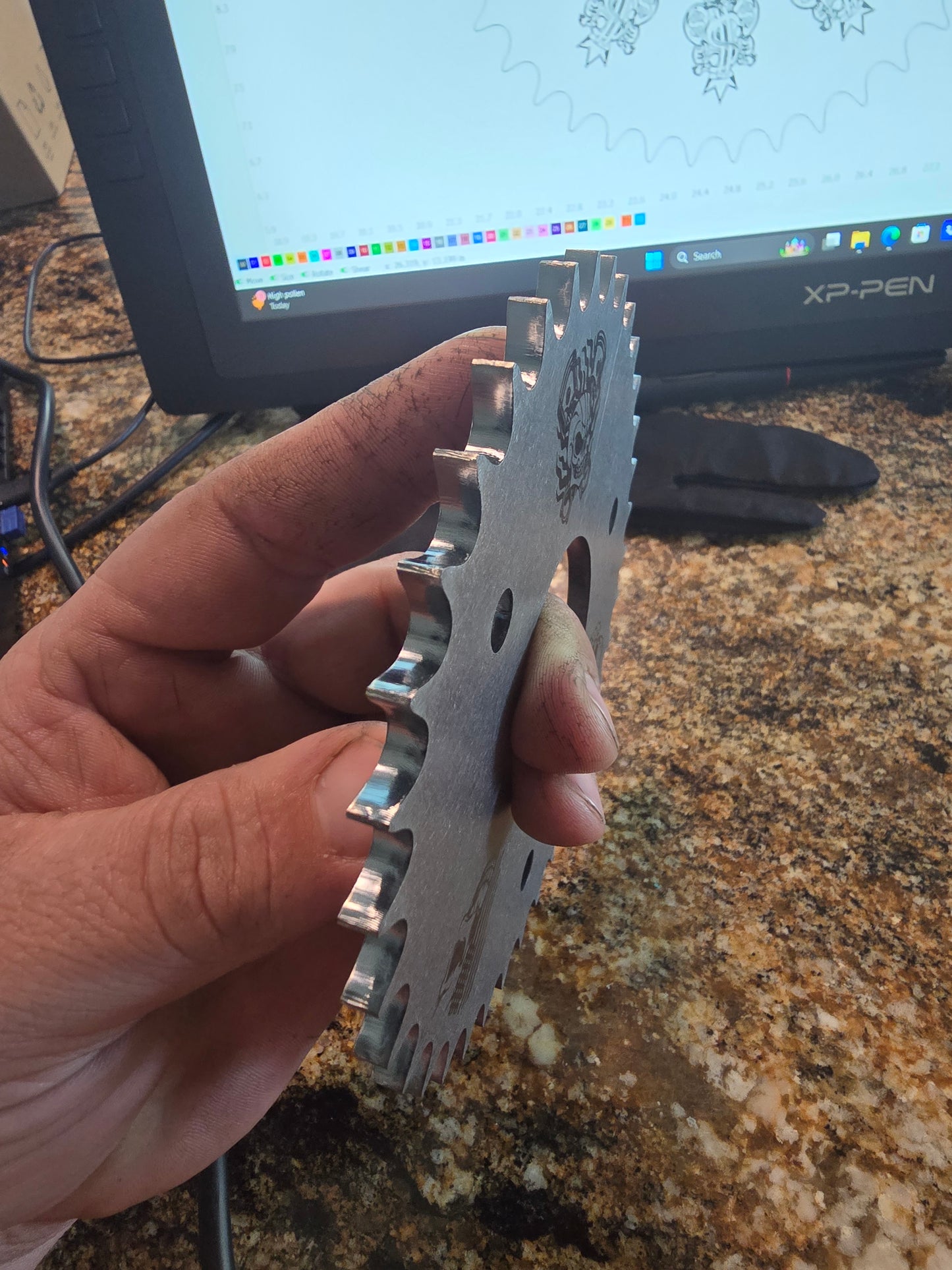 Laser etched mini bike sprockets