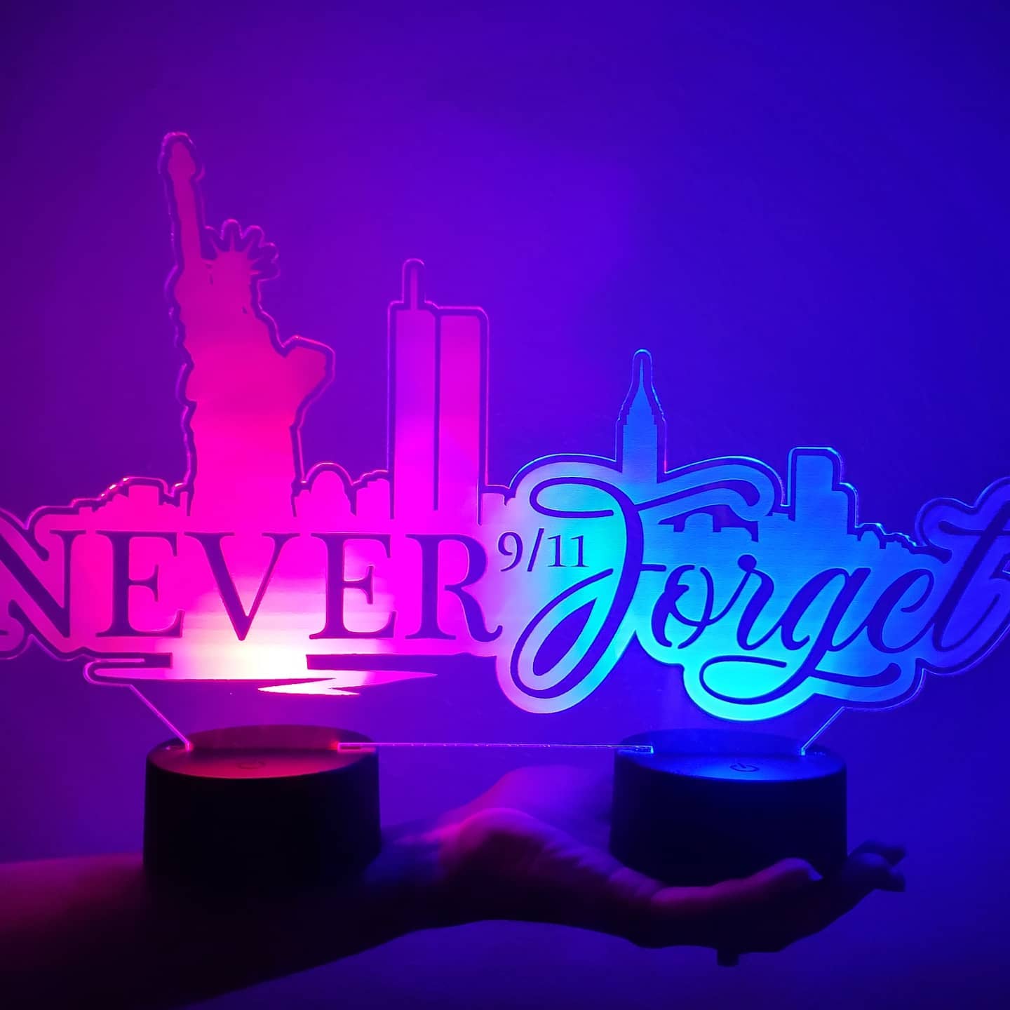 Acrylic Sign w/ Round Led Base